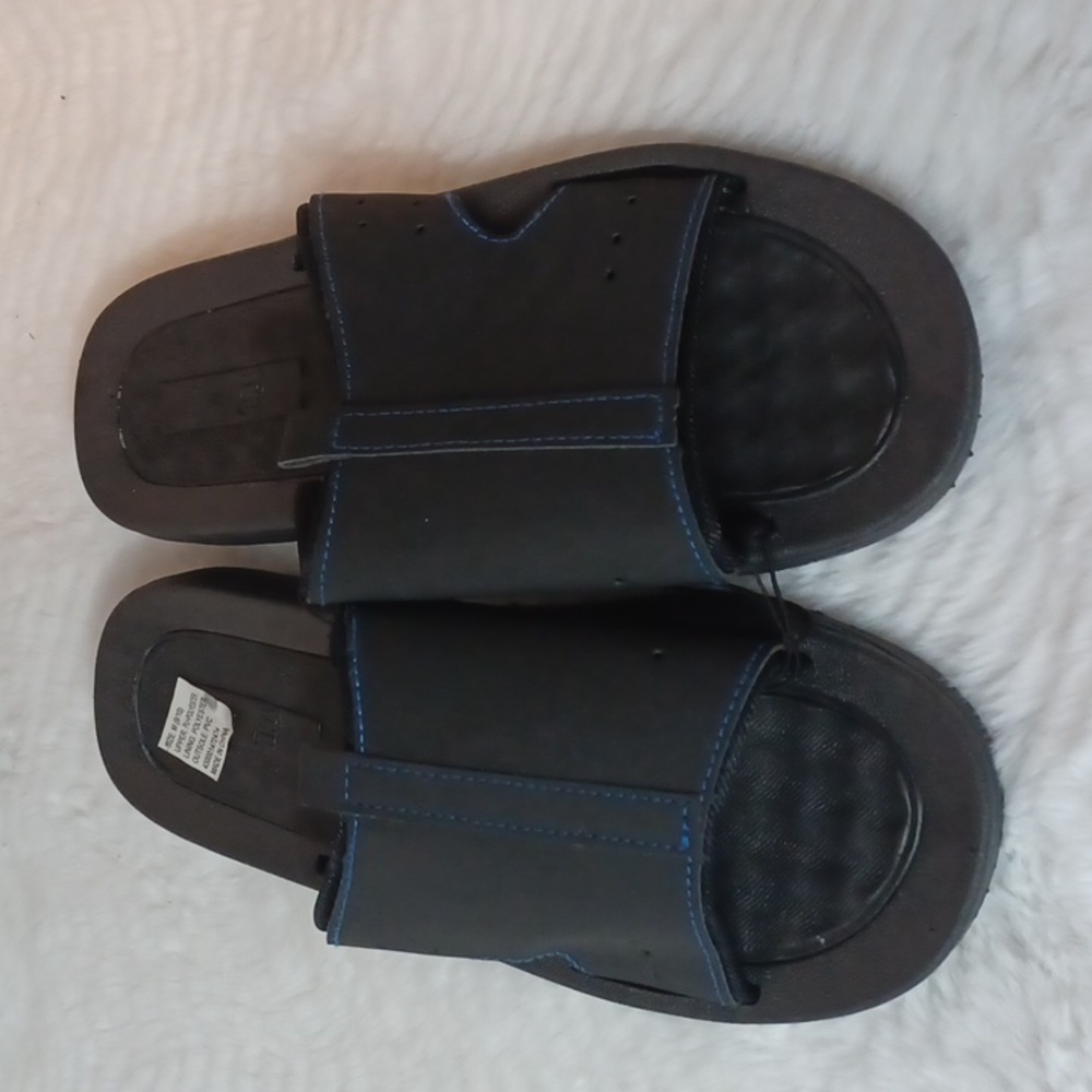 Revolution Mens Black /W Blue Trim  Sandals‎ 9/10 M